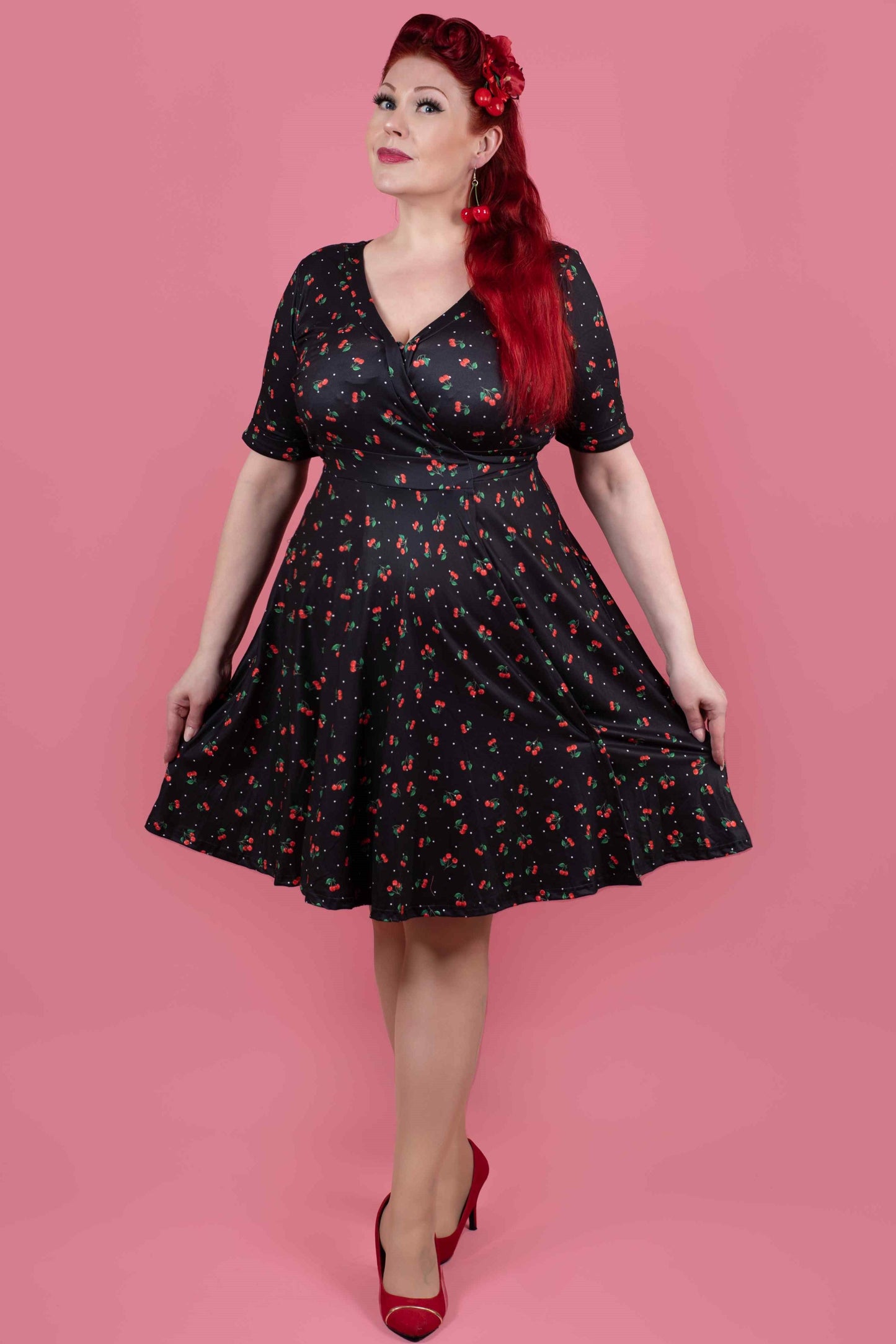 Matilda Black Cherry Wrap Dress