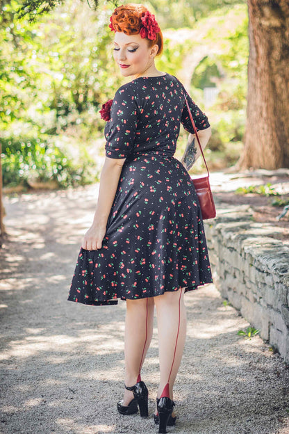 Matilda Black Cherry Wrap Dress