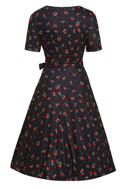 Matilda Black Cherry Wrap Dress