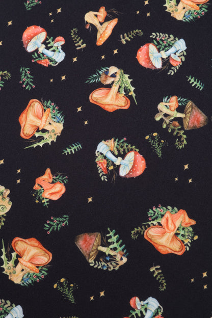 Matilda Black Mushroom Wrap Dress