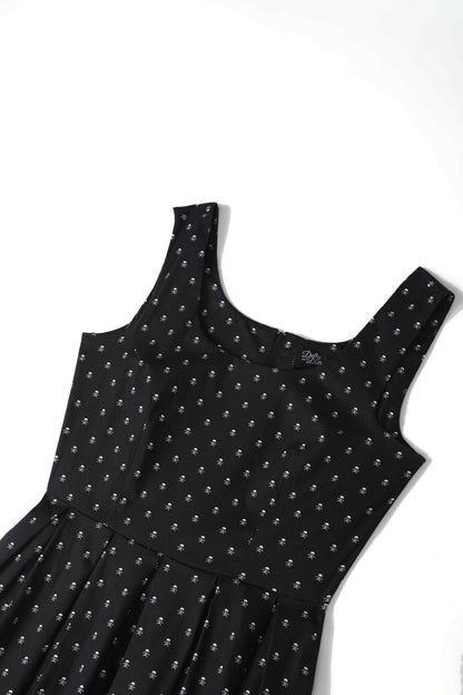 Amanda Black Skull Swing Dress
