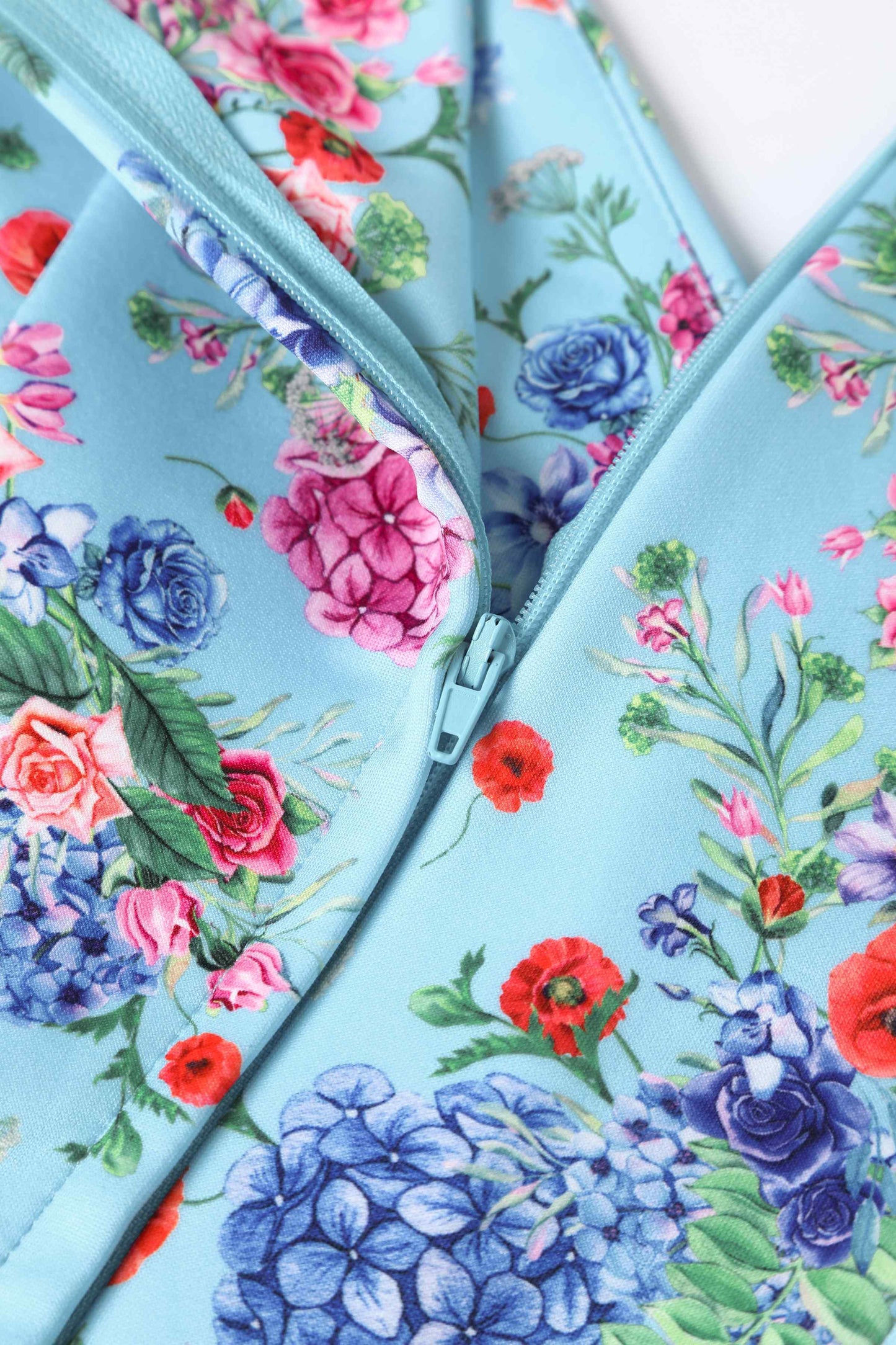 Lily Blue Hydrangea Off Shoulder Dress In Cotton