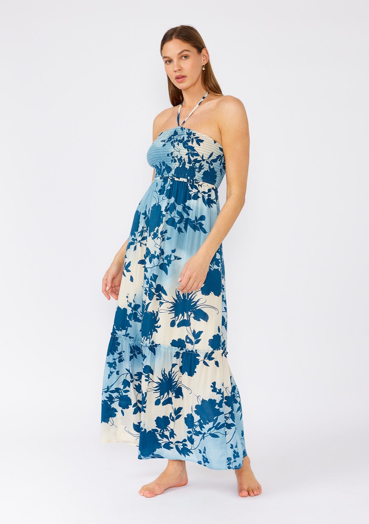 Ocean Eyes Halter Maxi Dress