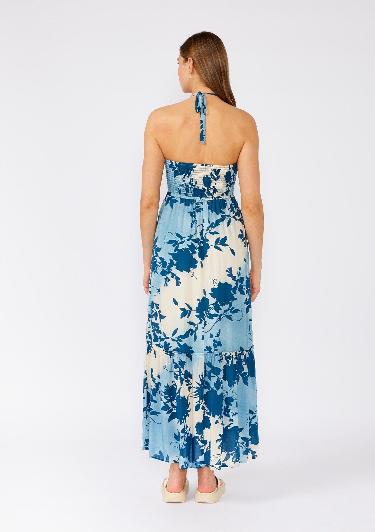 Ocean Eyes Halter Maxi Dress