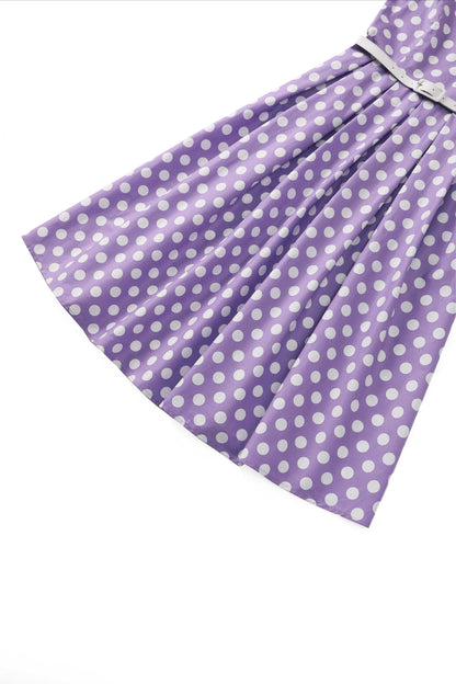Ophelia Lilac Polka Dot Midi Dress