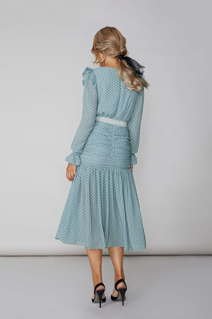 Vestido Casilda Plumeti Azul · LAST CHANCE ·