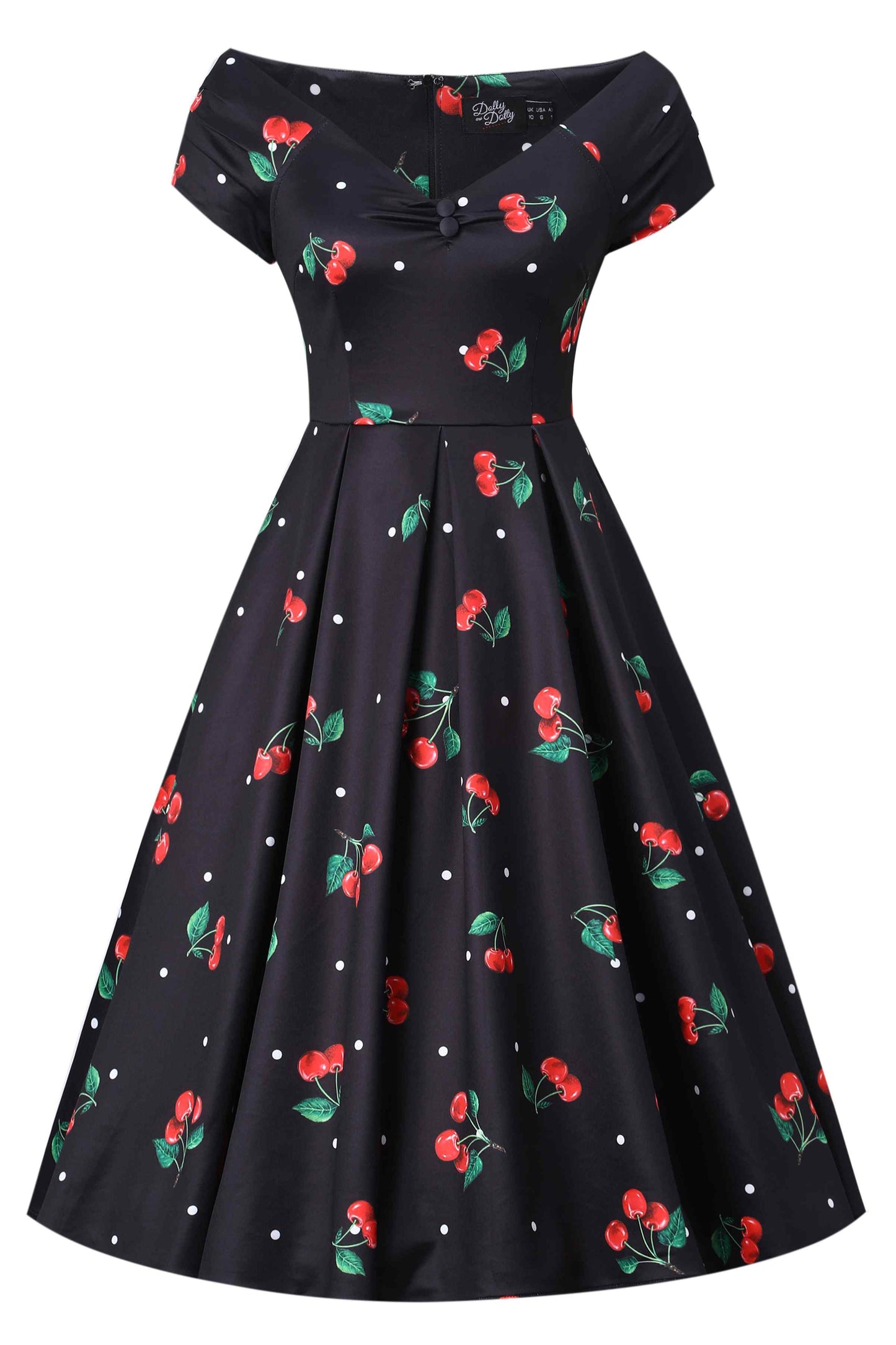 Lily Cherry Off Shoulder Dress In Black