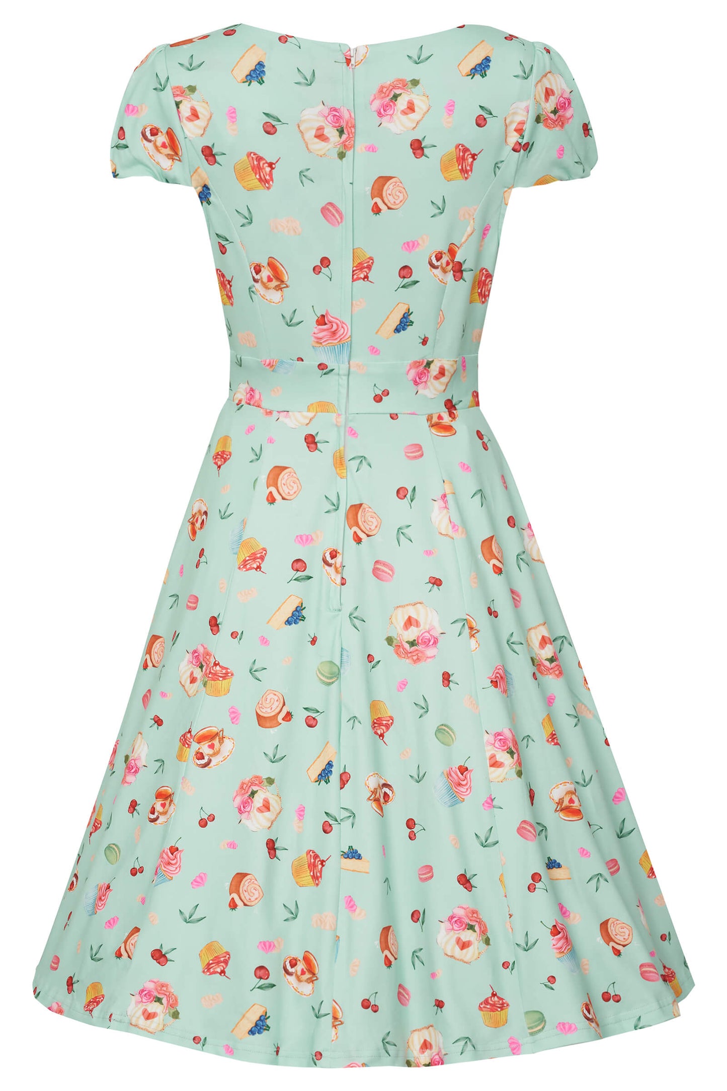 Claudia Sleeved Dress In Pastel Tea Cake Print
