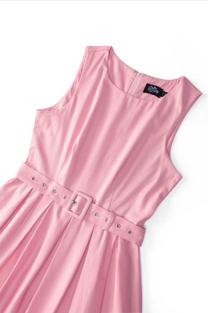 Helen Light Pink Cotton Midi Dress