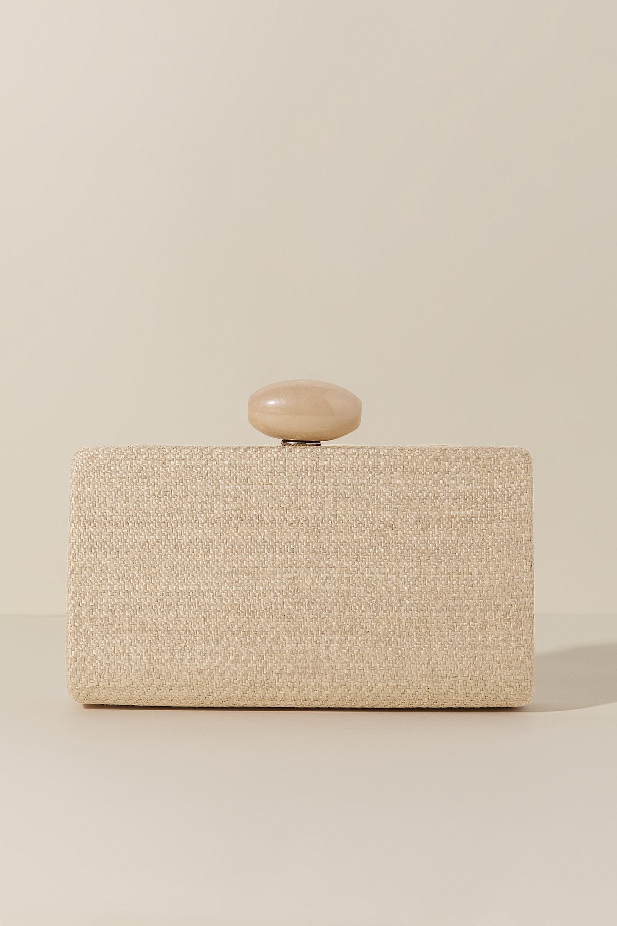 Clutch Hueso Rafia Crema · Rivera ·