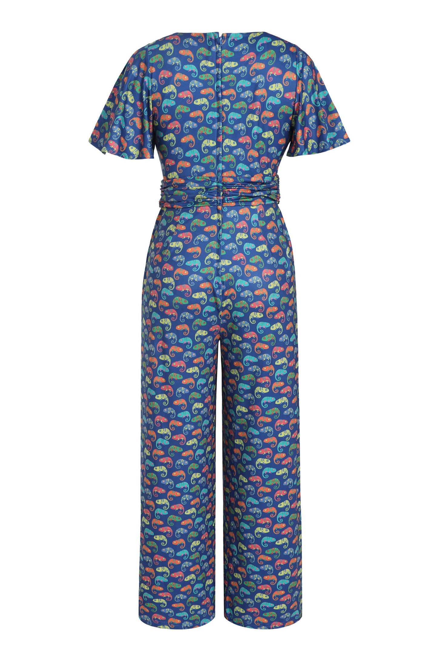 Esther Colourful Chameleon Jumpsuit In Blue