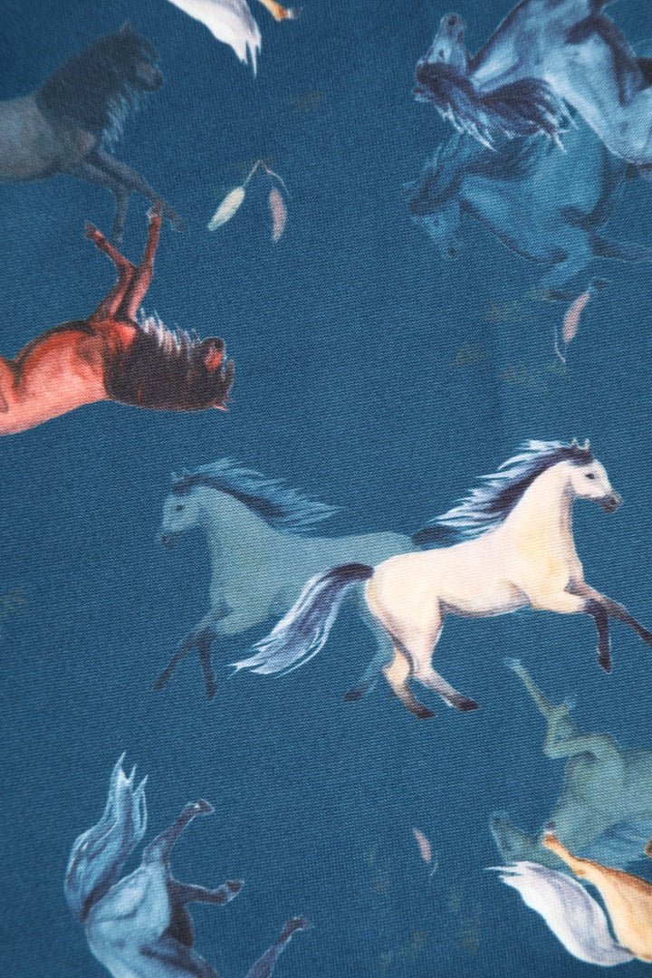 Amanda Dark Blue Horse Swing Dress