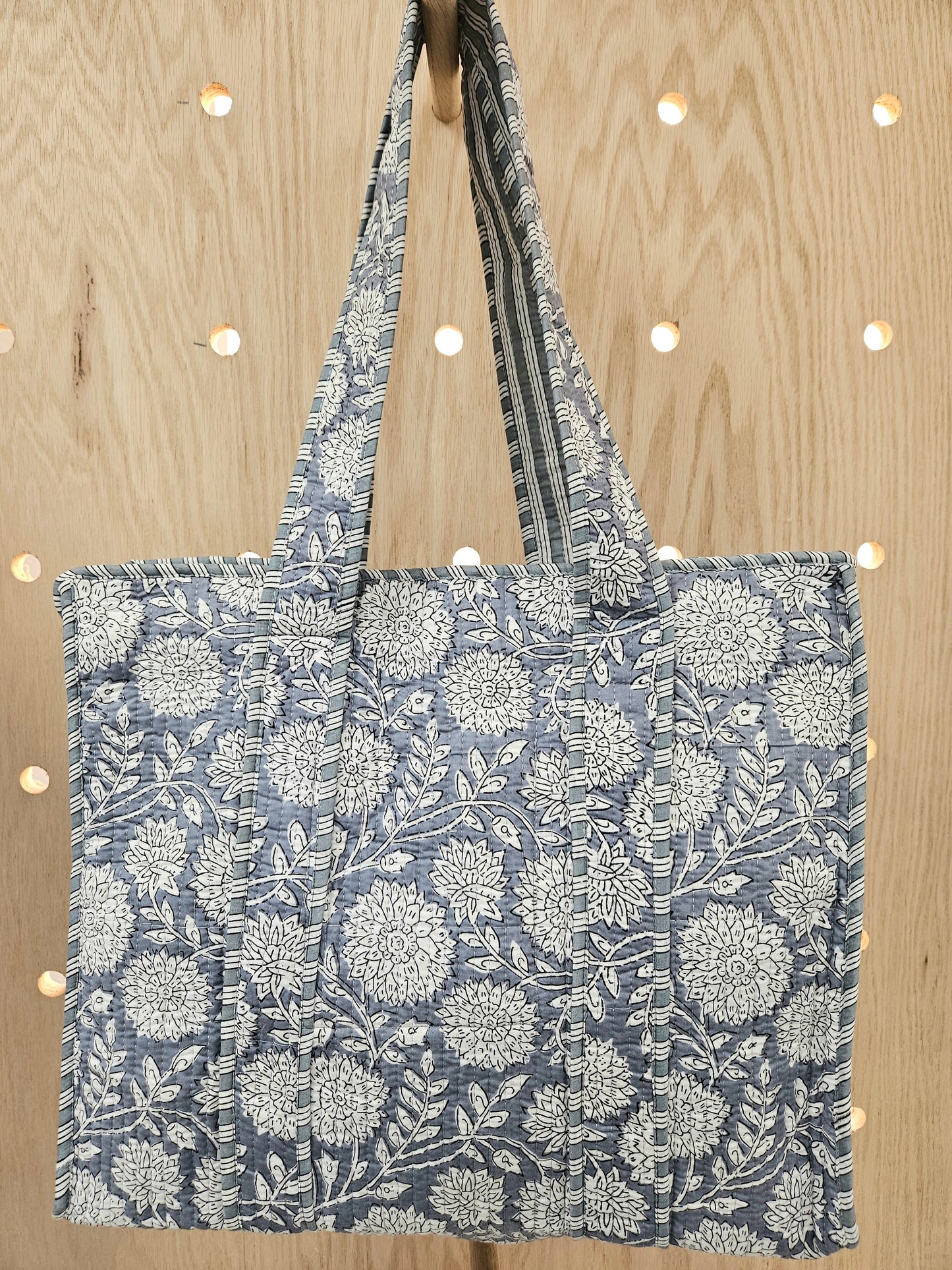 Denim Quilted Temple Bag