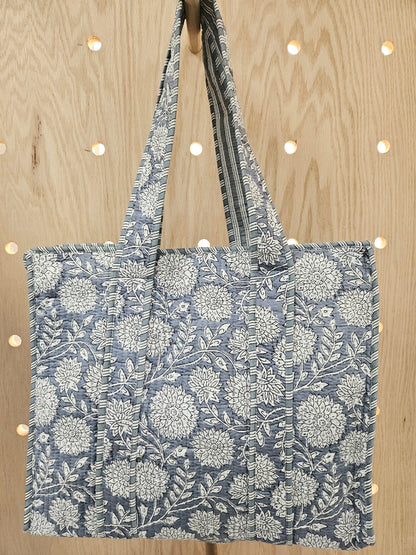 Denim Quilted Temple Bag