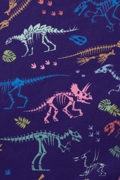 Billie Purple Dinosaur Fossil Print Dress