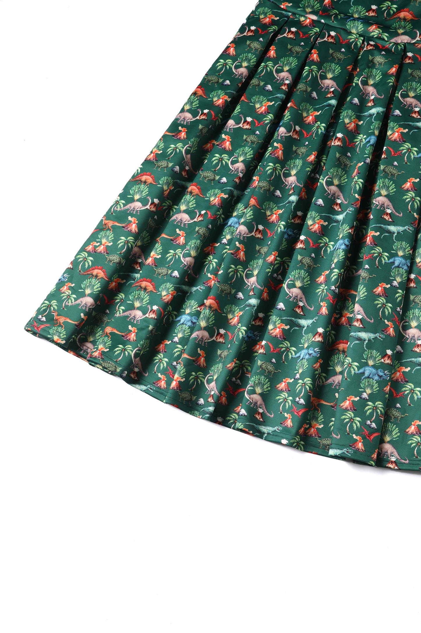 Amanda Green Dinosaur & Volcano Swing Dress