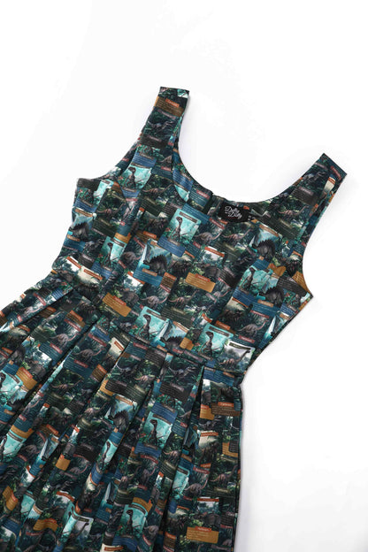 Amanda Green Dinosaur Flash Card Swing Dress