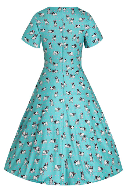 Palma Green Frenchie Short Sleeved Dress