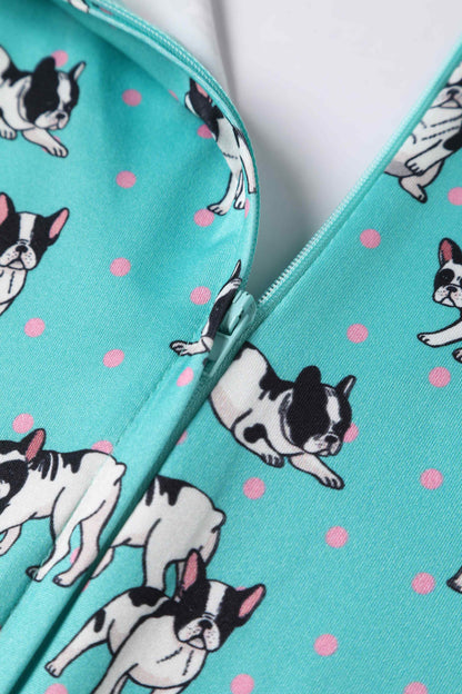 Palma Green Frenchie Short Sleeved Dress