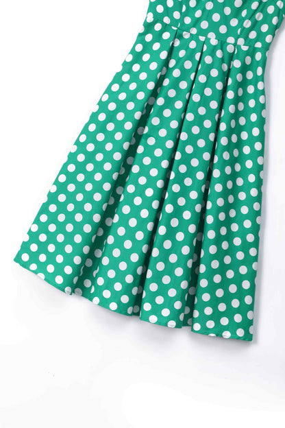 Lily Green Polka Dot Off Shoulder Dress