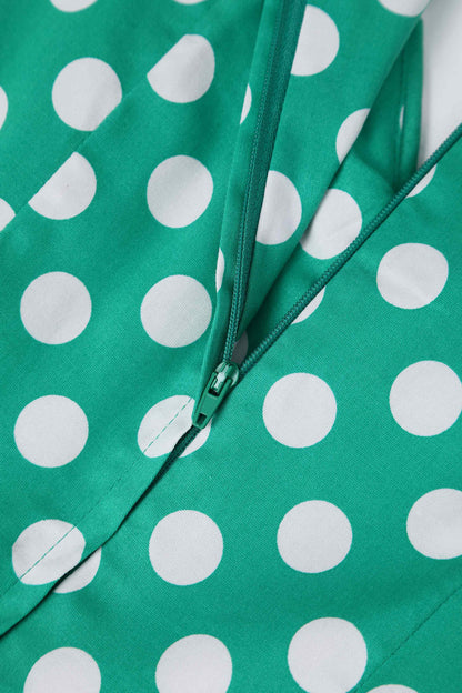Lily Green Polka Dot Off Shoulder Dress