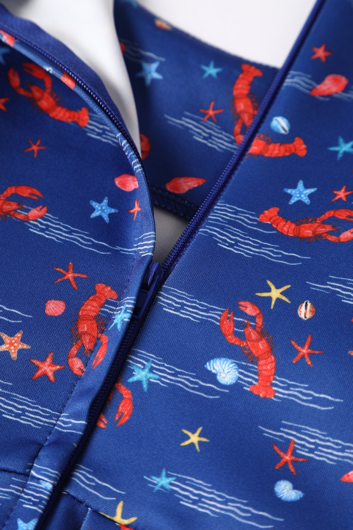 Amanda Lobster Dark Blue Flared Dress
