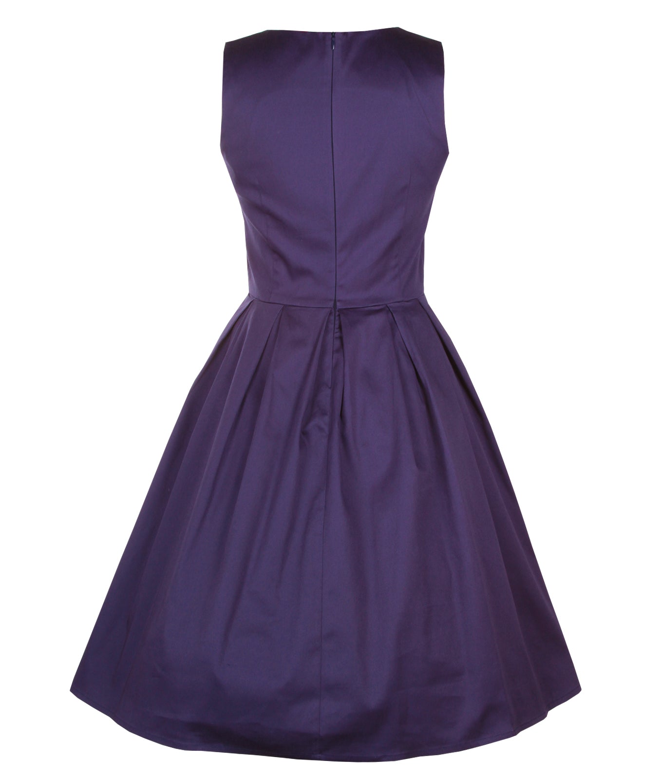 Lola Stylish 50's Retro Swing Dress With Pockets in Plain Blue