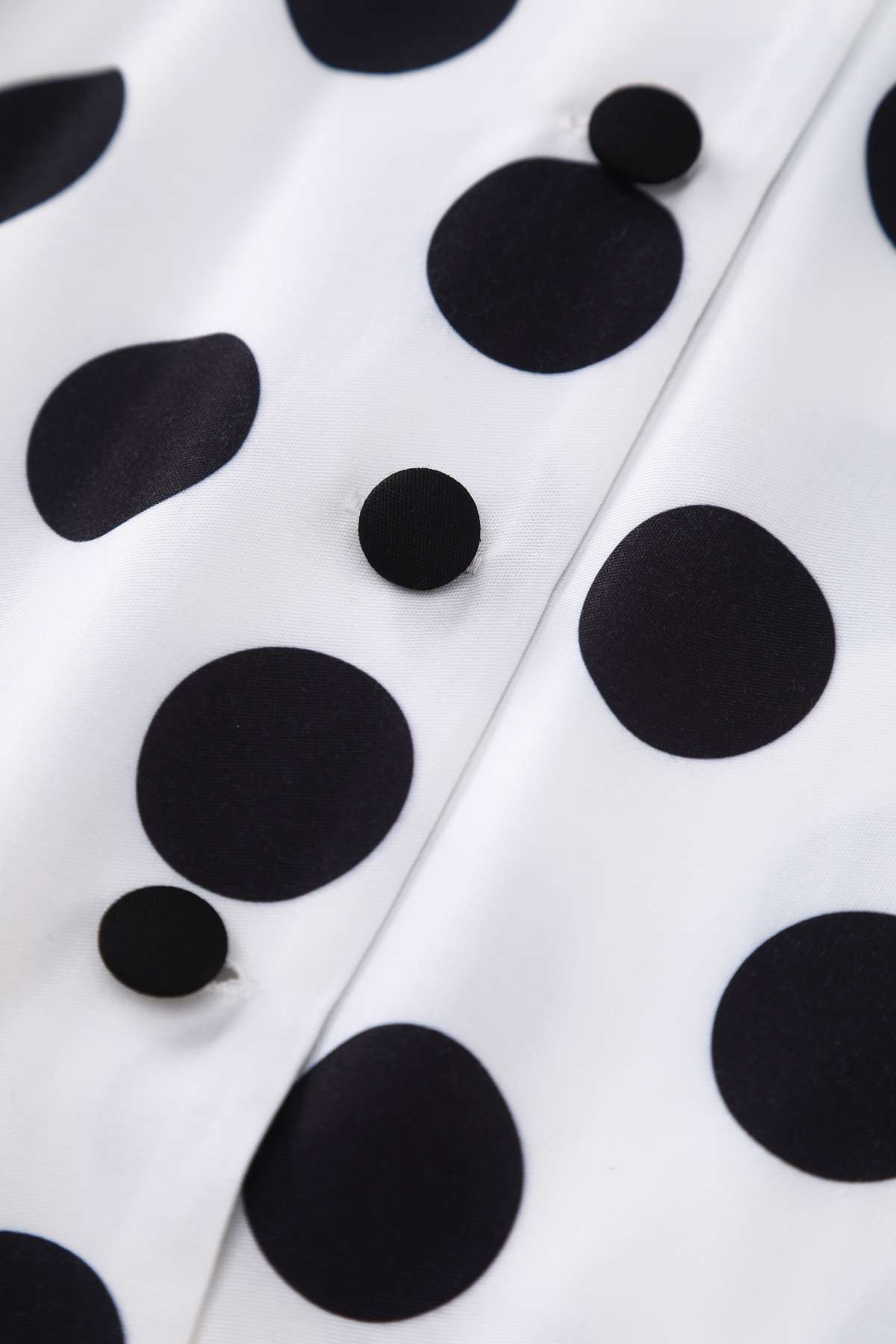 Mollie Monochrome Full Circle Shirt Dress In Polka Dots