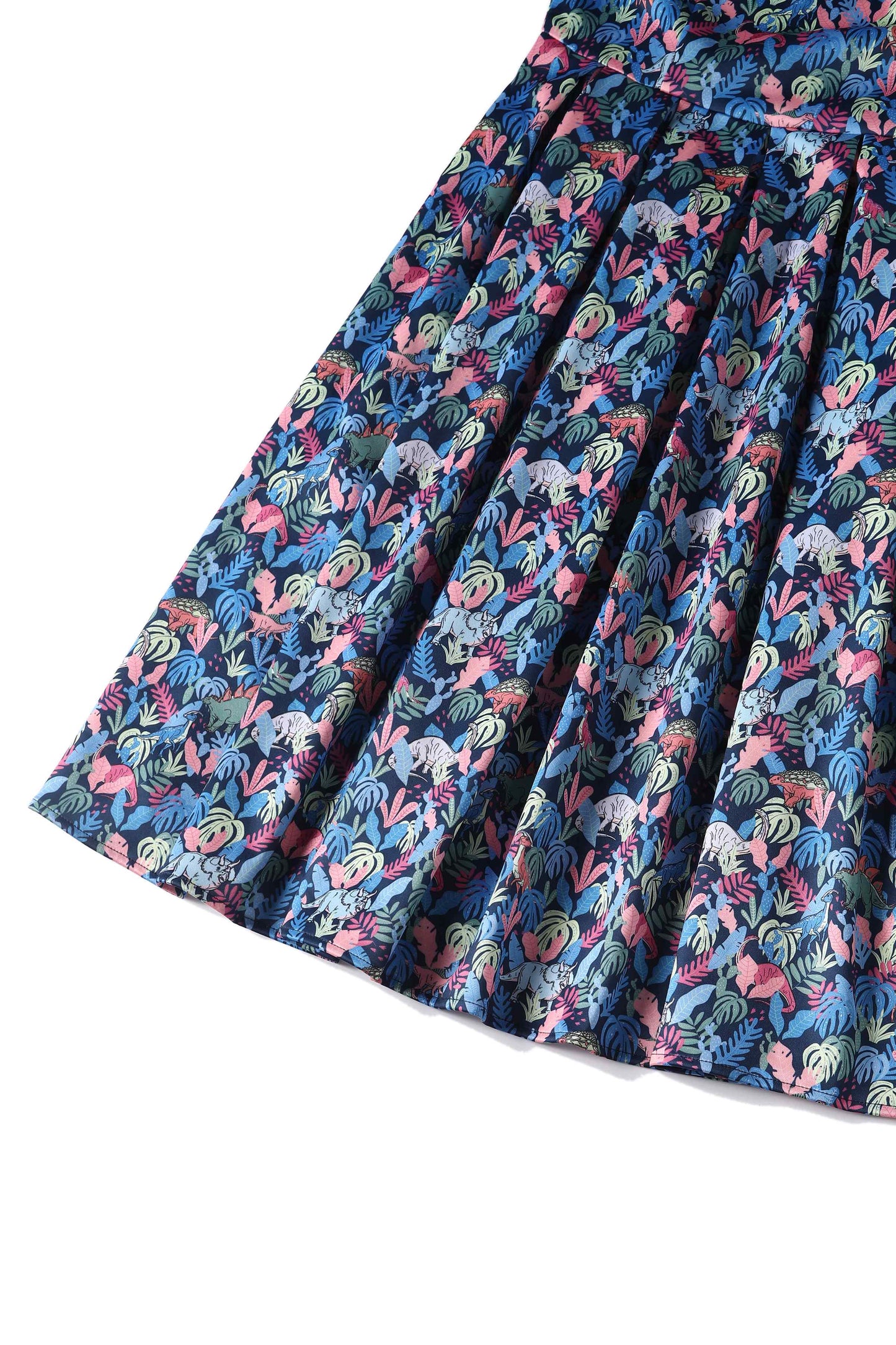 Amanda Multicoloured Dinosaur Flared Dress