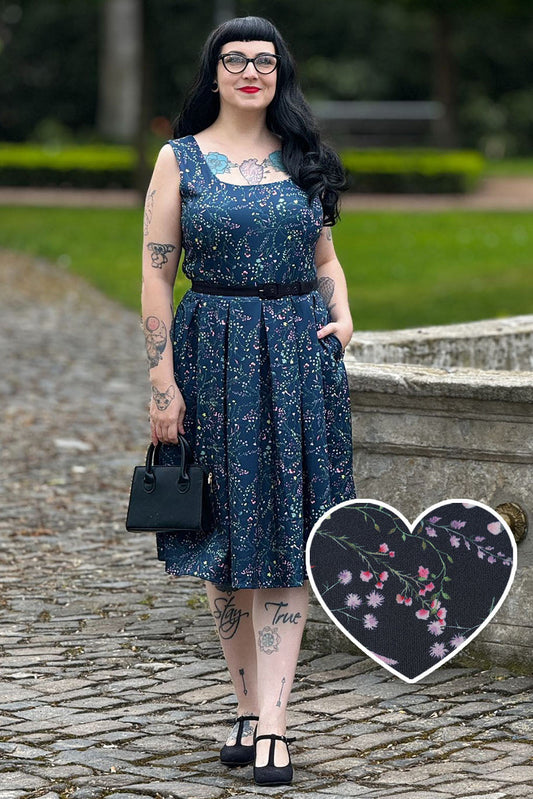 Amanda Navy Blue Meadow Dress