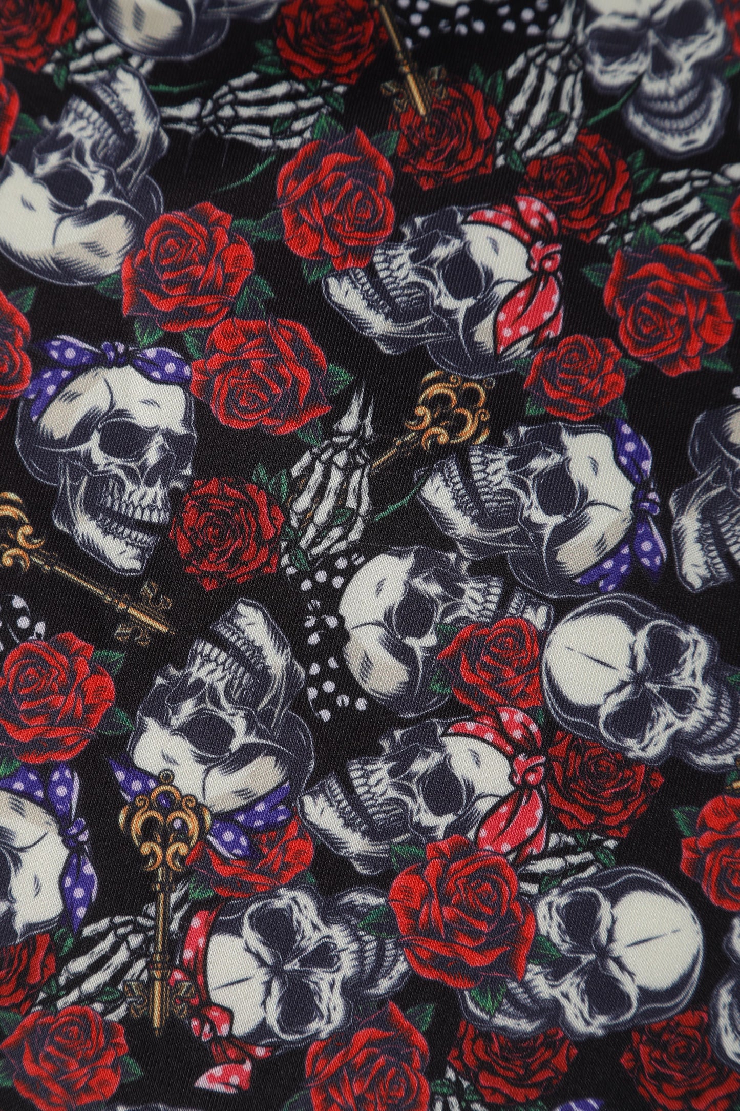 Lily Off Shoulder 50s Rockabilly Skull Dress