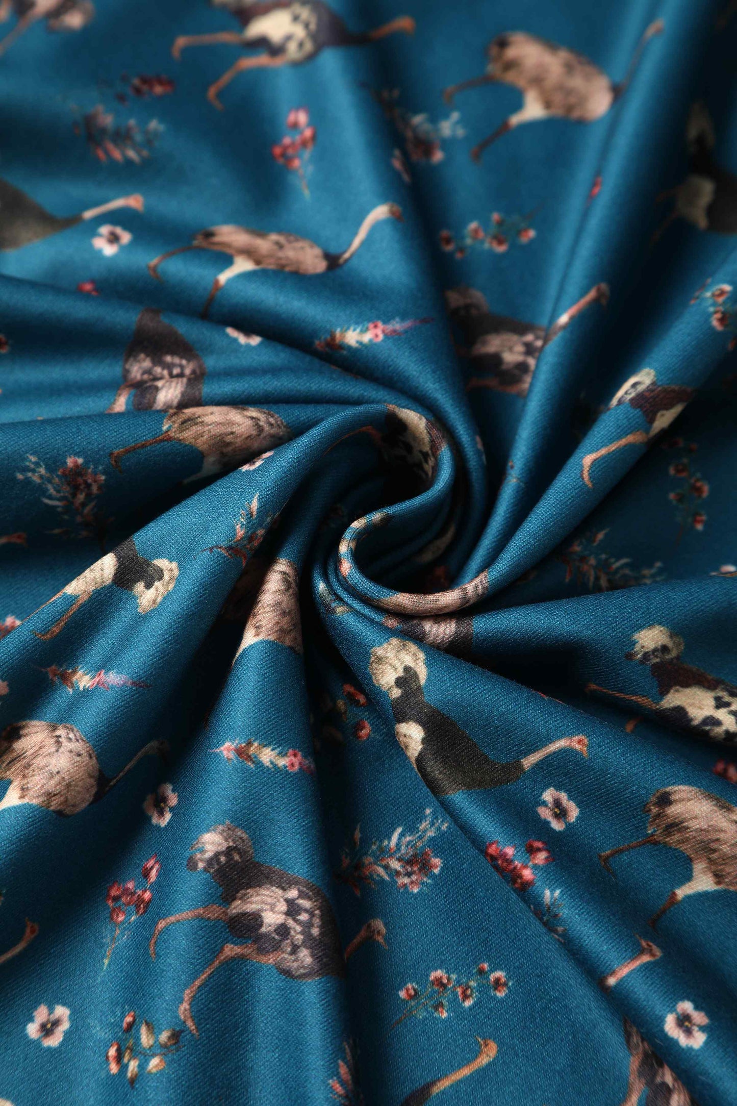 Billie Blue Ostrich Long Sleeved Dress