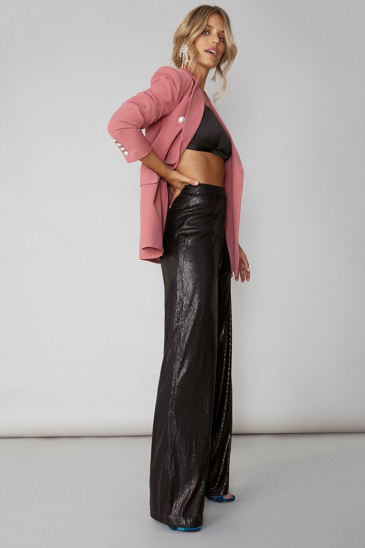 Pantalon Ari Microlentejuelas Negras · LAST CHANCE ·