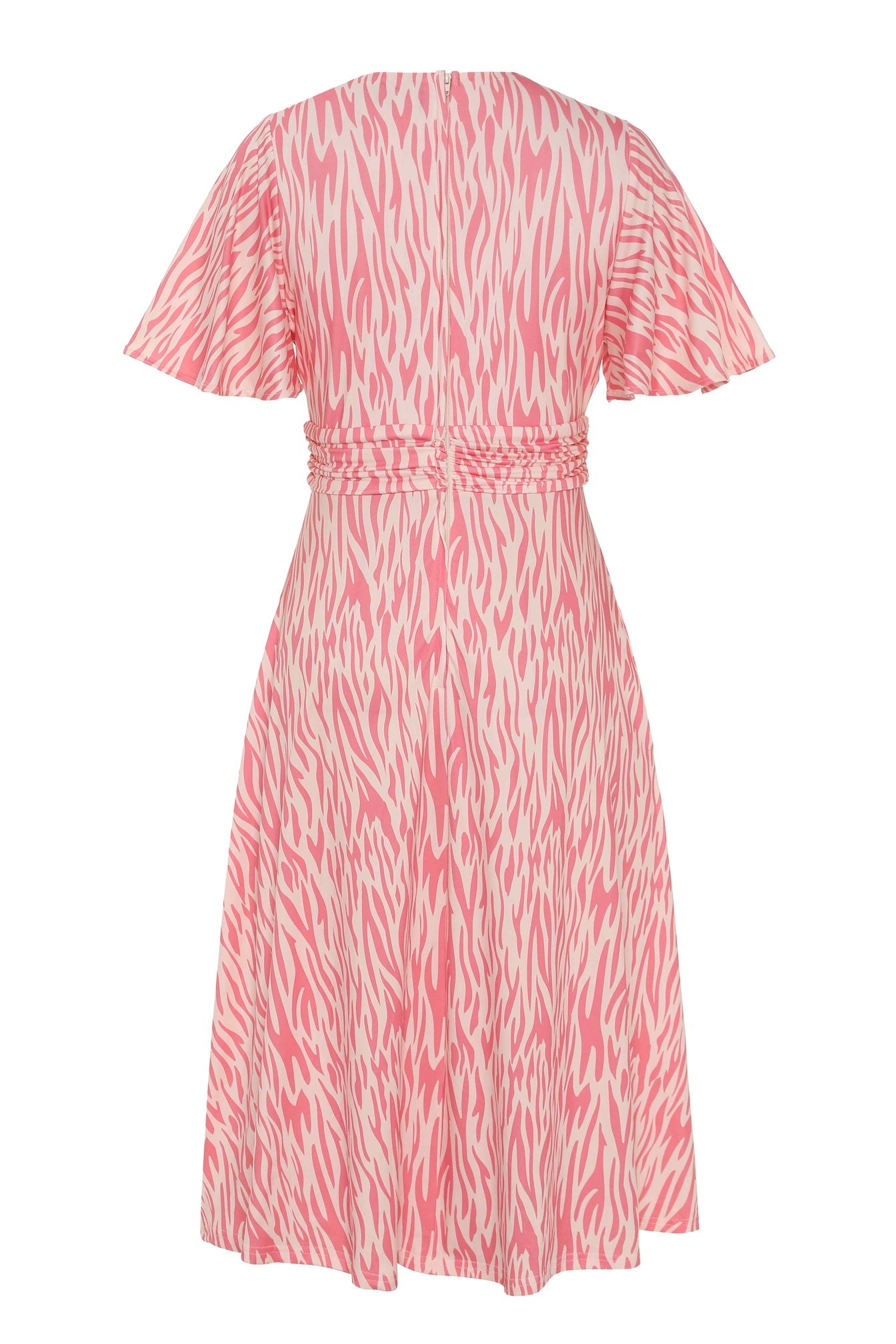 Donna Pink Animal Print Tea Dress