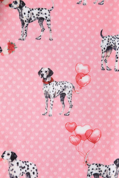 Amanda Pink Dalmatian Flared Dress