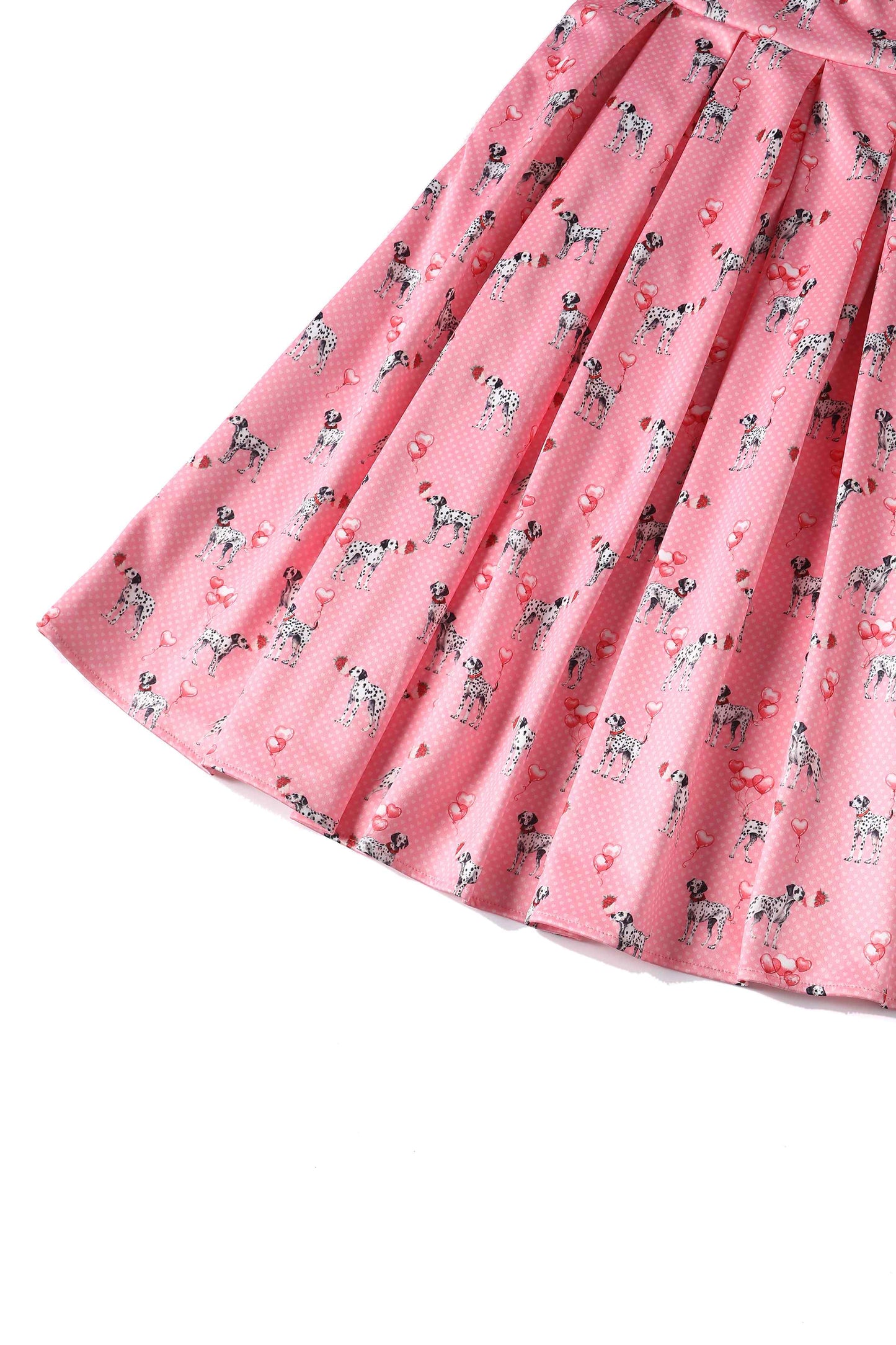Amanda Pink Dalmatian Flared Dress
