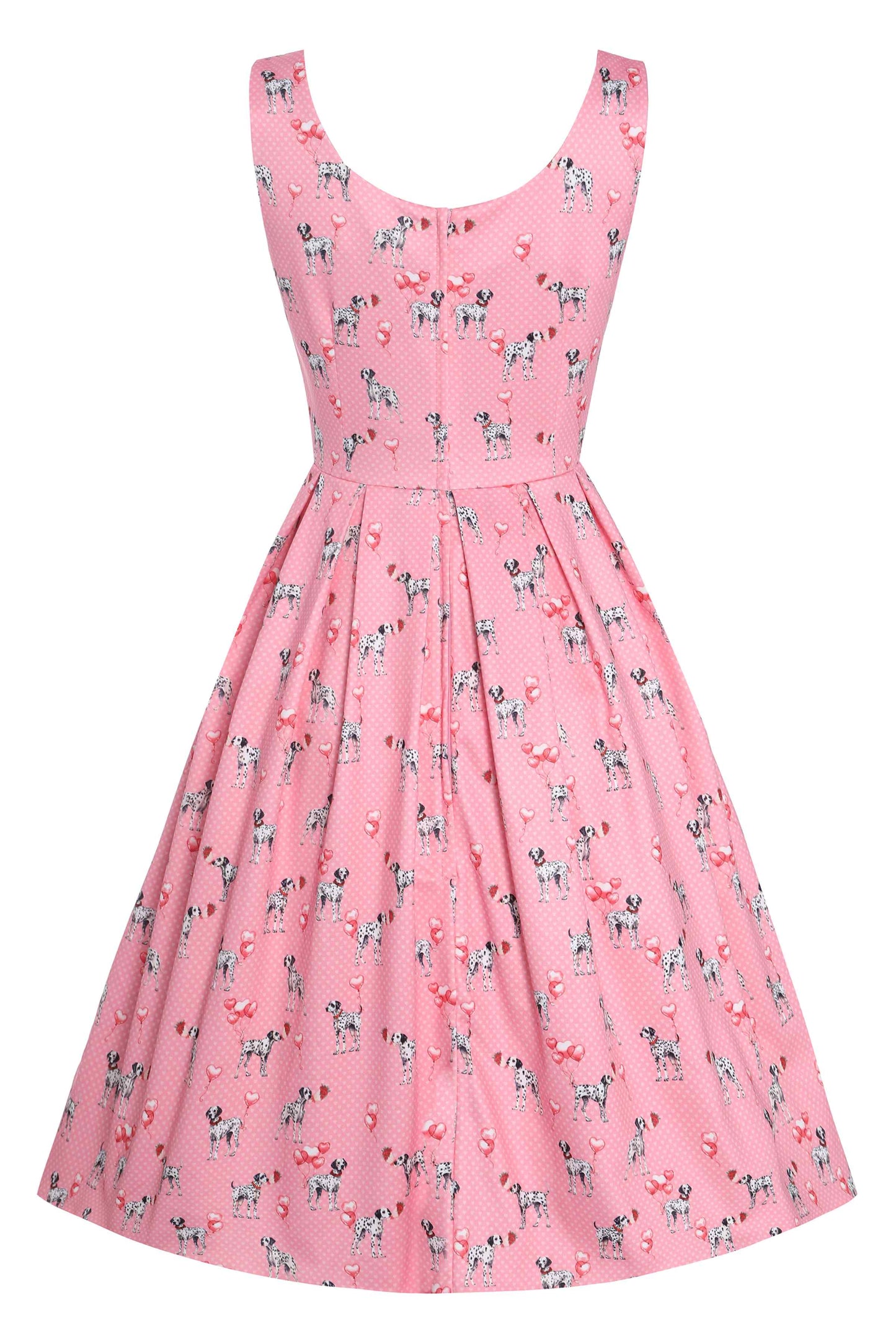 Amanda Pink Dalmatian Flared Dress