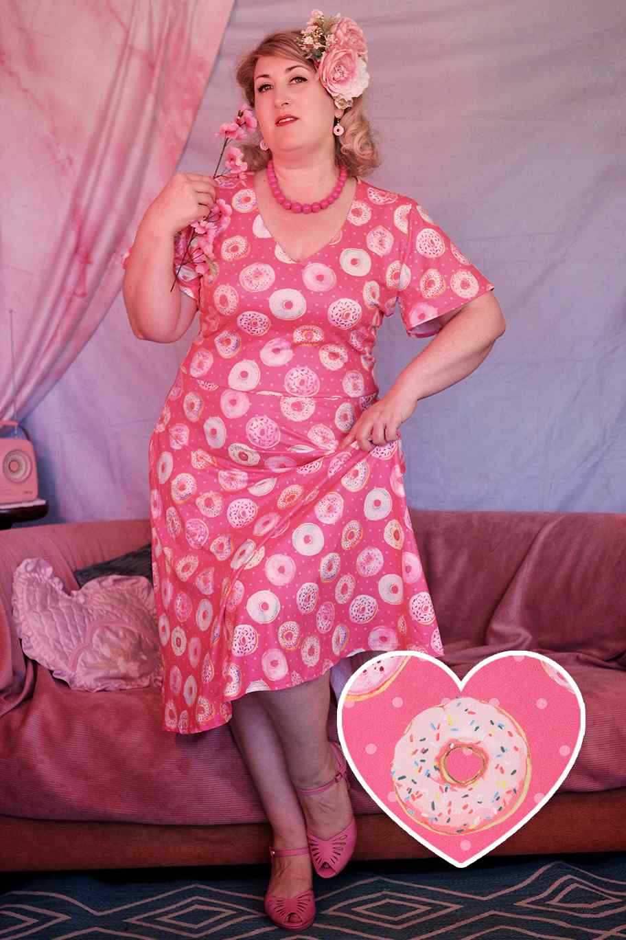 Palma Pink Donut Short Sleeved Dress