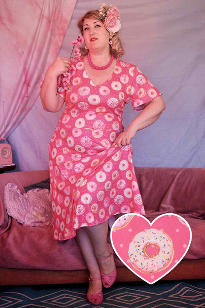 Palma Pink Donut Short Sleeved Dress