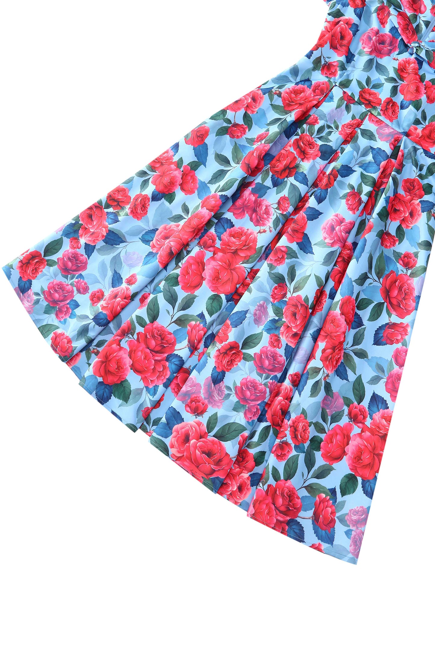 Lily Pink Peony Off Shoulder Dress In Blue