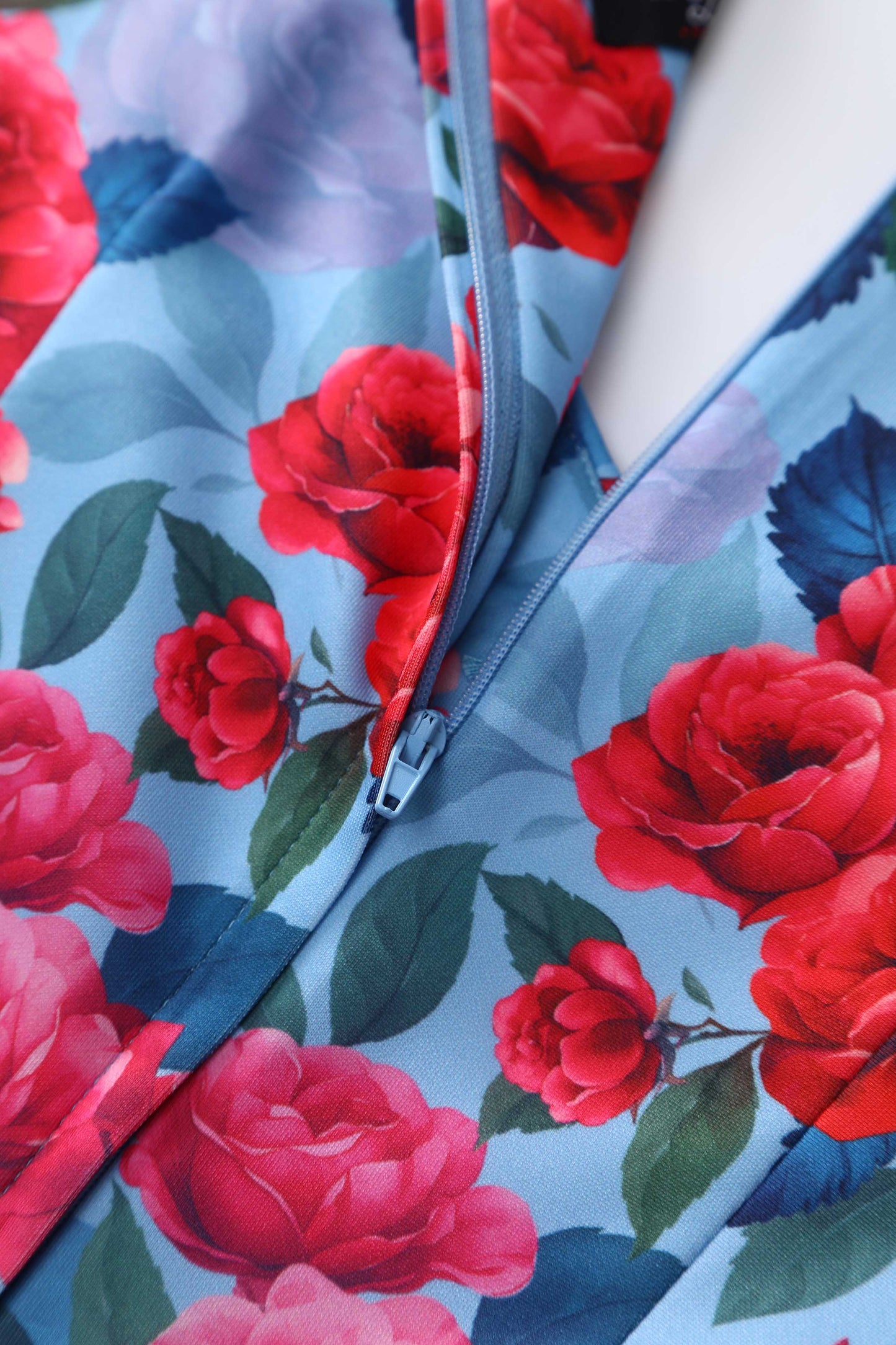 Lily Pink Peony Off Shoulder Dress In Blue