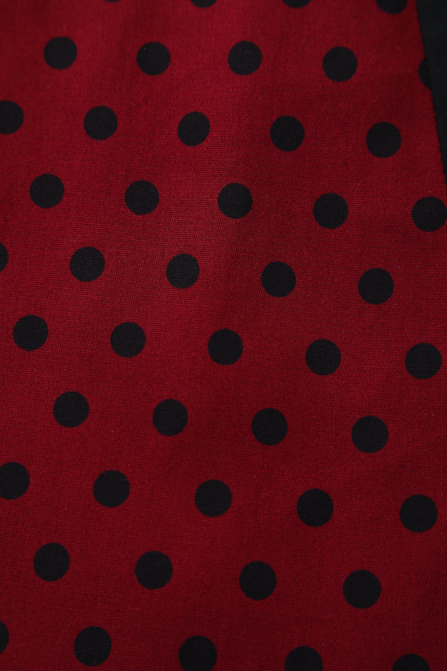 Judith Pleated Black/Burgundy Dress With Polka Dots