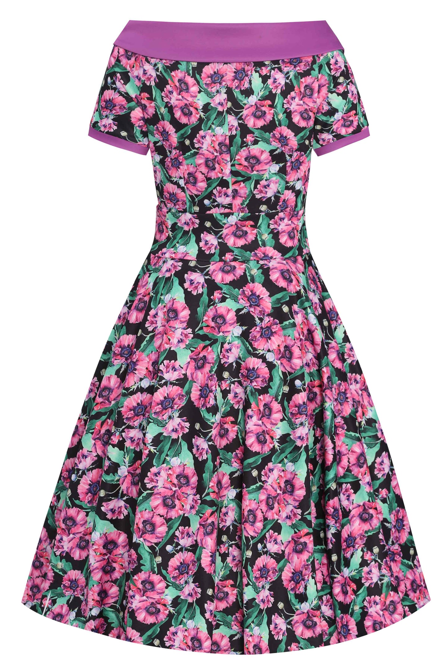 Darlene Purple Poppy Swing Dress