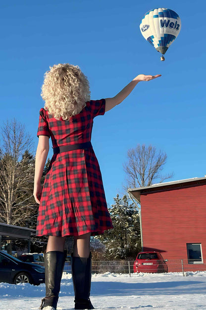 Penelope Red Tartan Shirt Dress