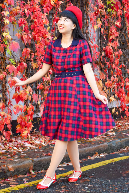 Penelope Red Tartan Shirt Dress