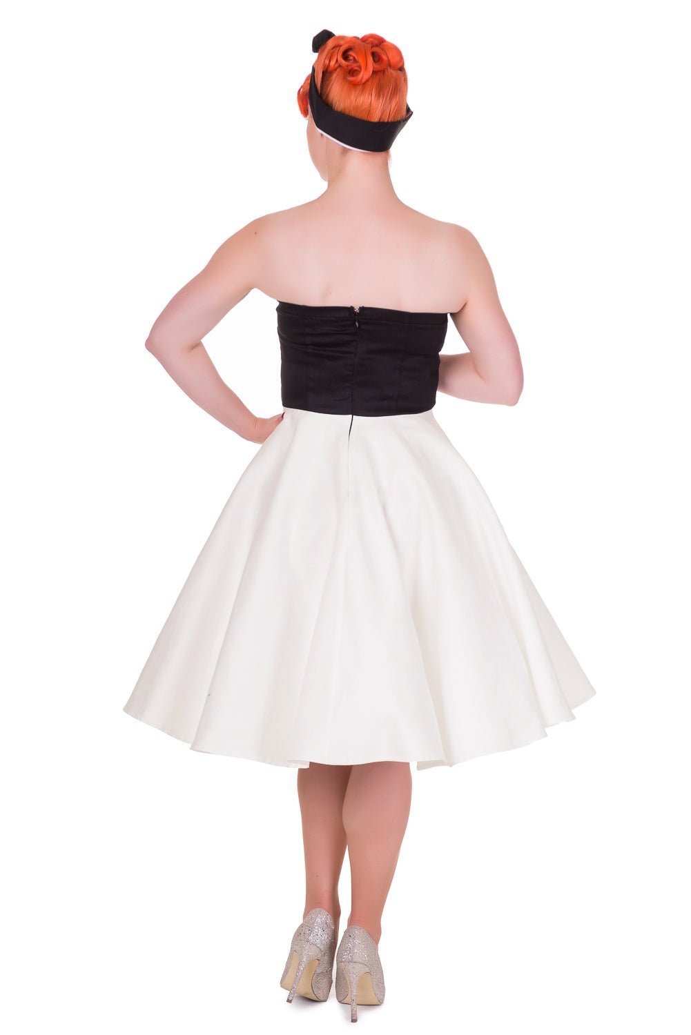 Melissa Retro Rockabilly Dress in Black-Cream