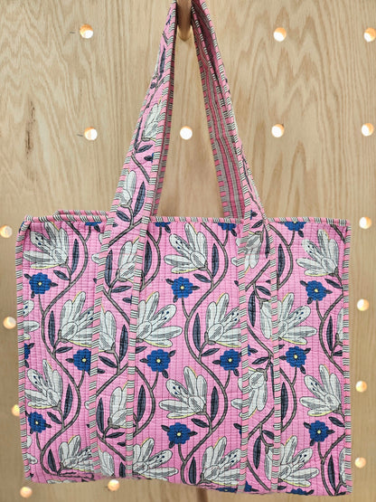 Pink Quilted Temple Bag