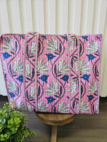 Pink Quilted Temple Bag