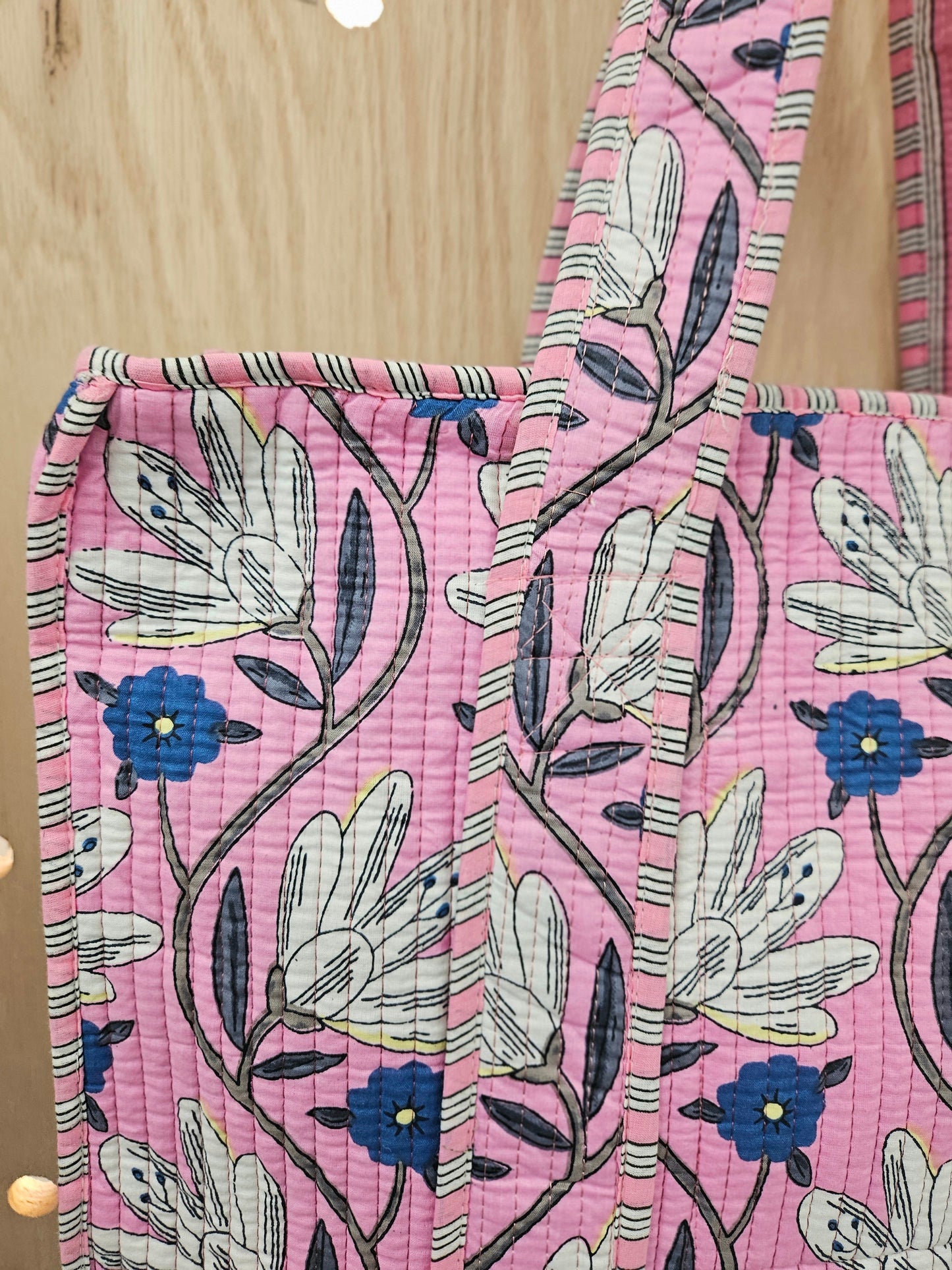 Pink Quilted Temple Bag