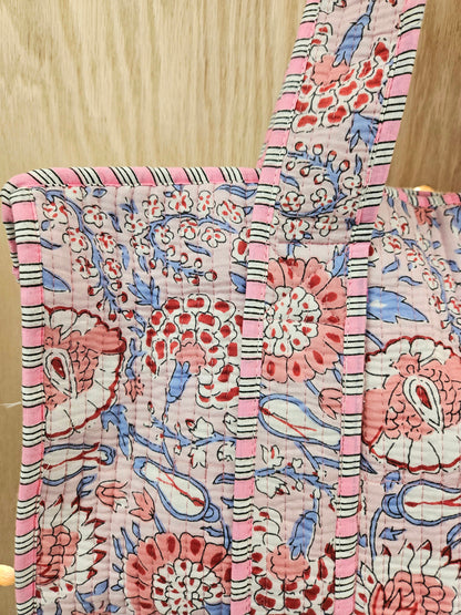 Pink and Purple Floral Quilted Temple Bag